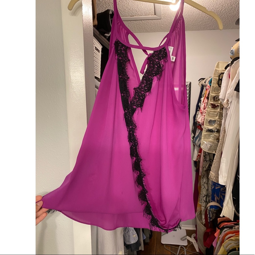 Purple and black lace top